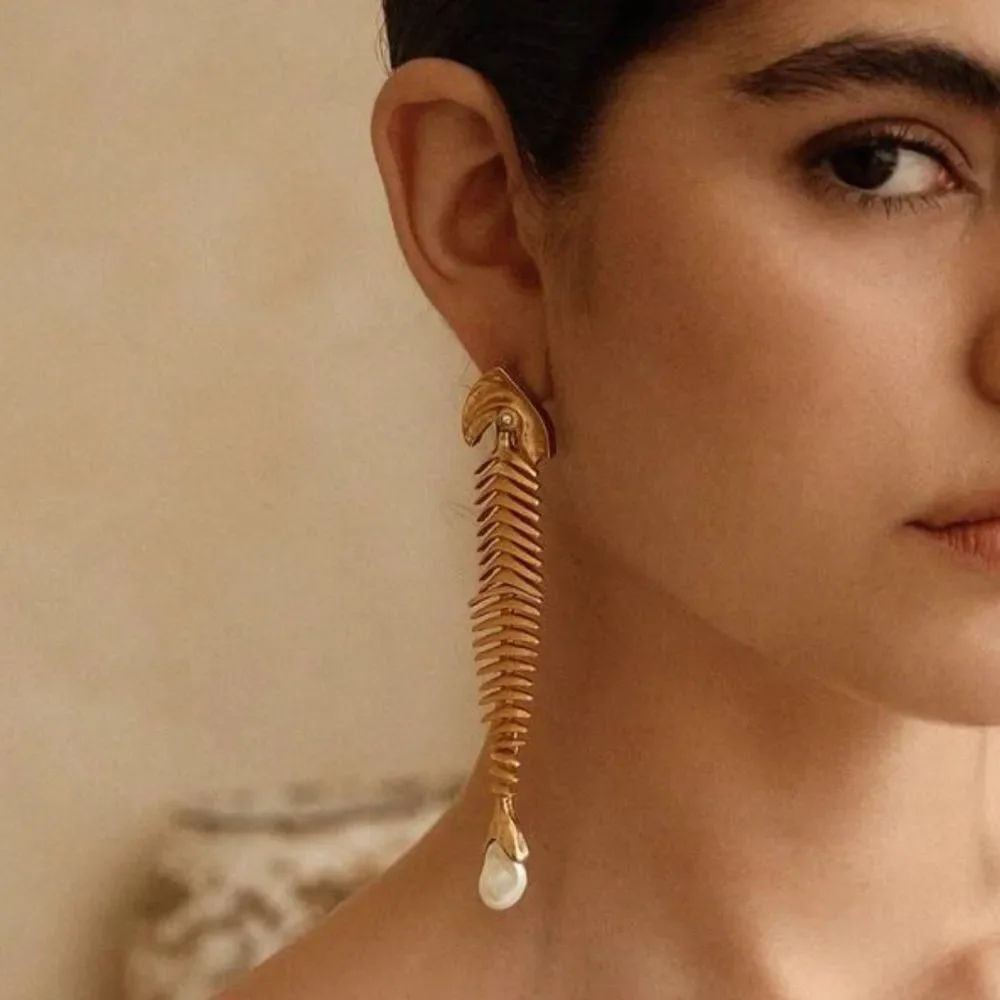 Statement Fishbone Earrings A1503